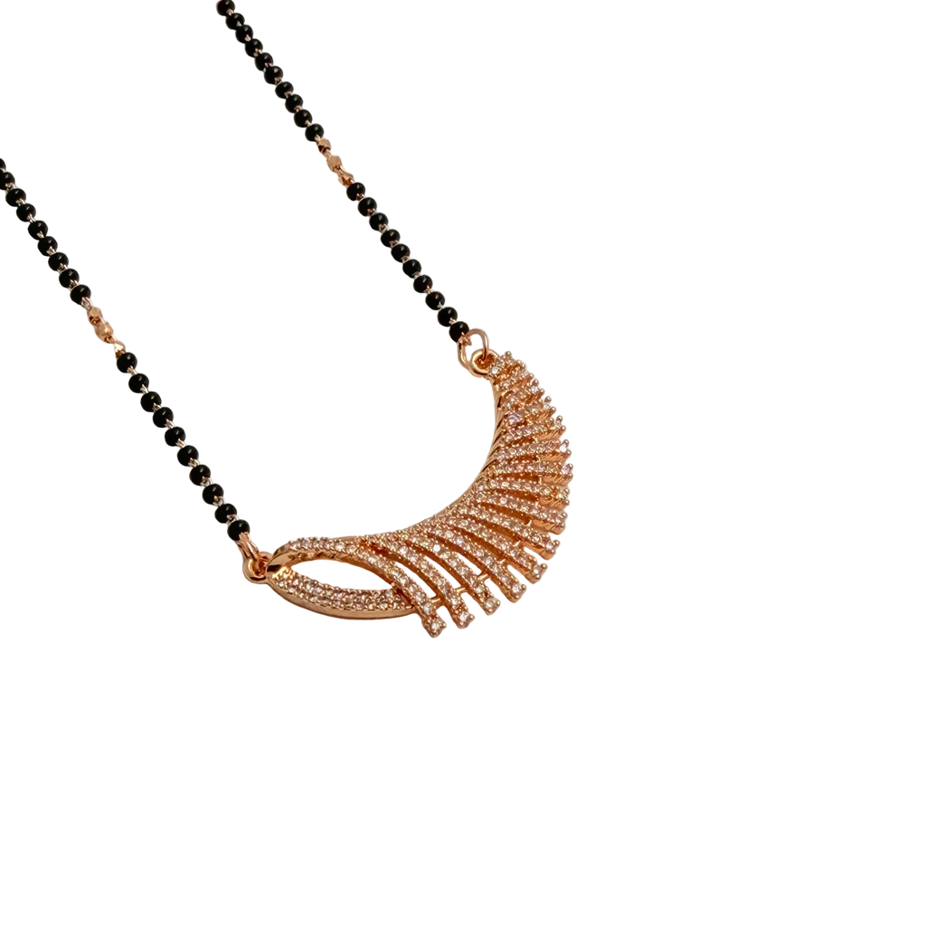 Rose Gold Radiant Crescent Fan Mangalsutra