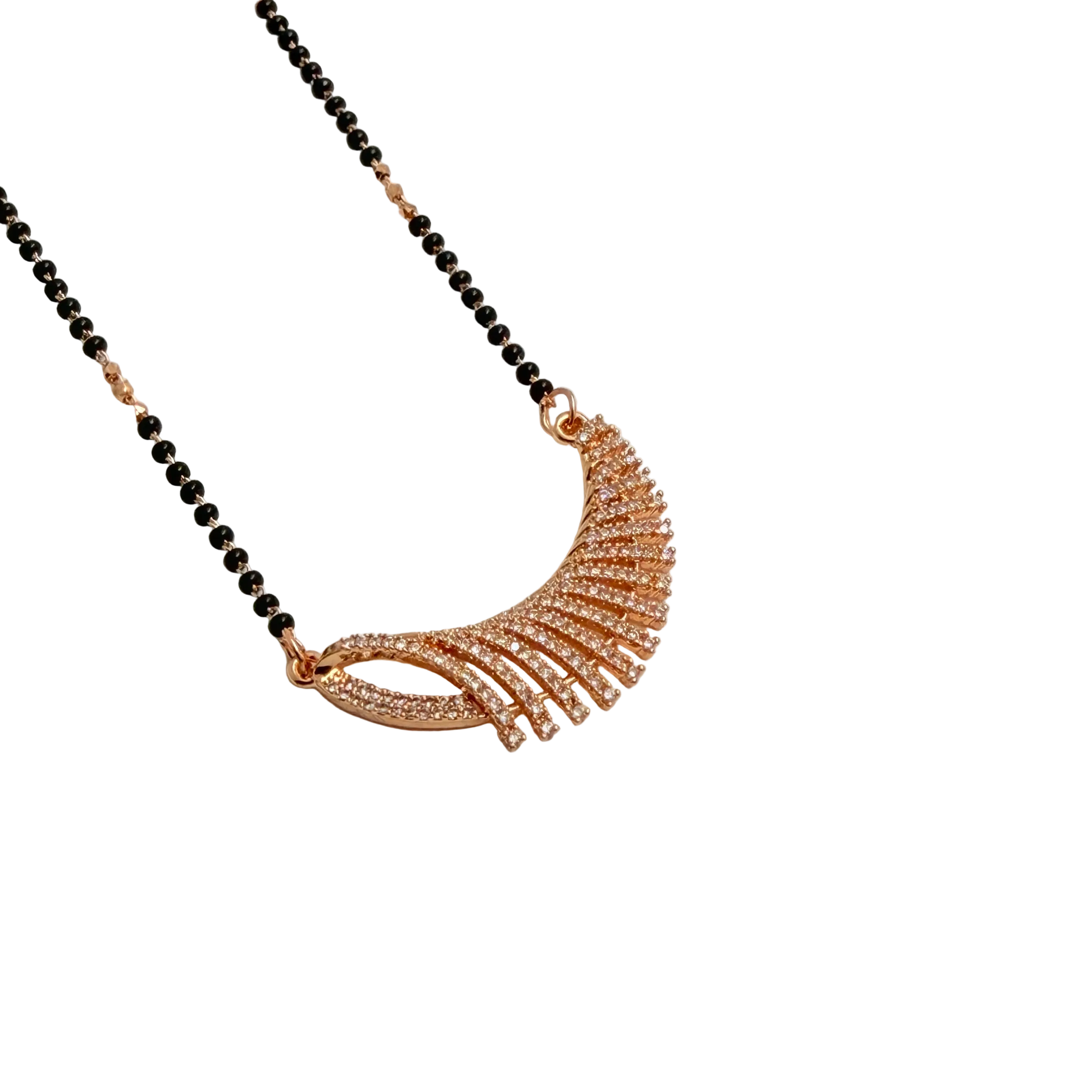 Rose Gold Radiant Crescent Fan Mangalsutra