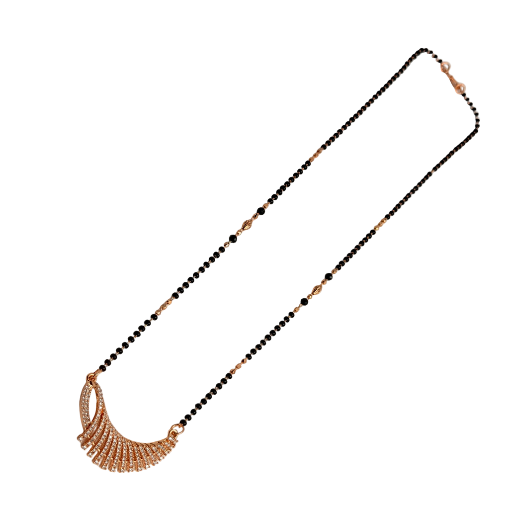 Rose Gold Radiant Crescent Fan Mangalsutra