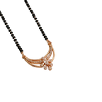Rose Gold Crescent Flower Station Mangalsutra
