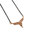 Rose Gold Swirling Crossover Ribbon Mangalsutra