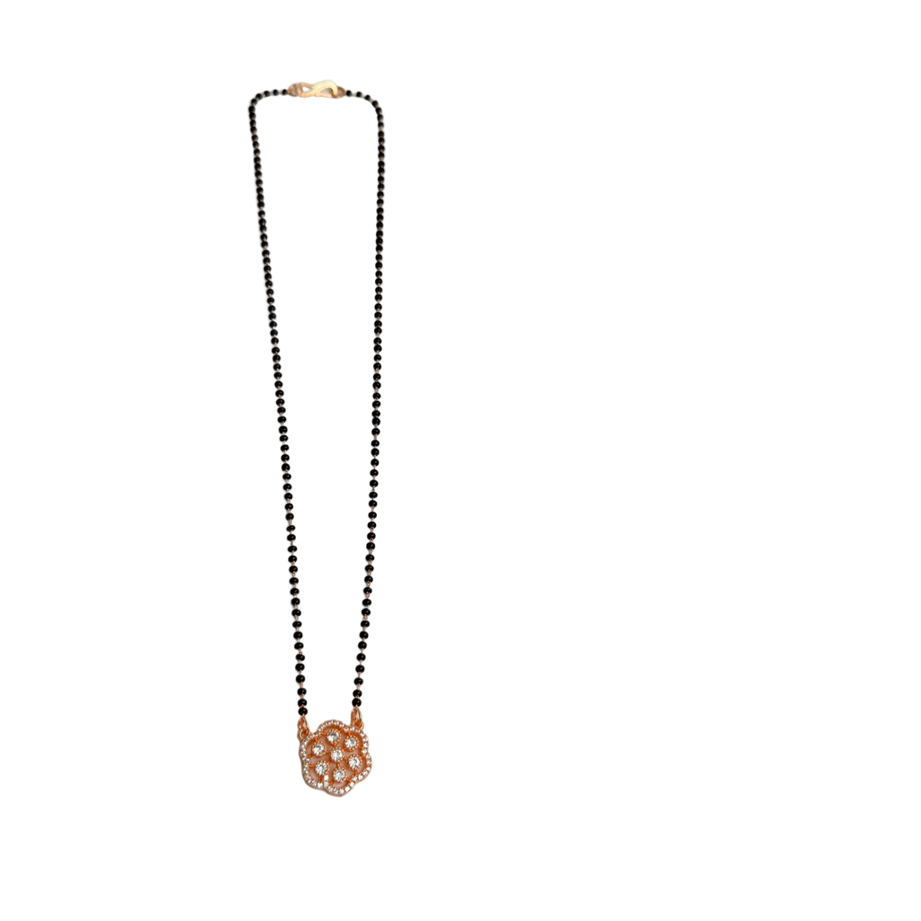 Rose Gold Flower Mandala Cluster Mangalsutra