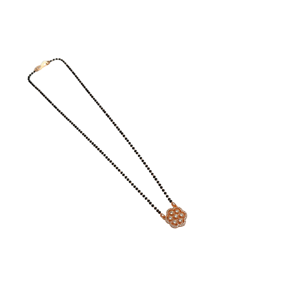 Rose Gold Flower Mandala Cluster Mangalsutra