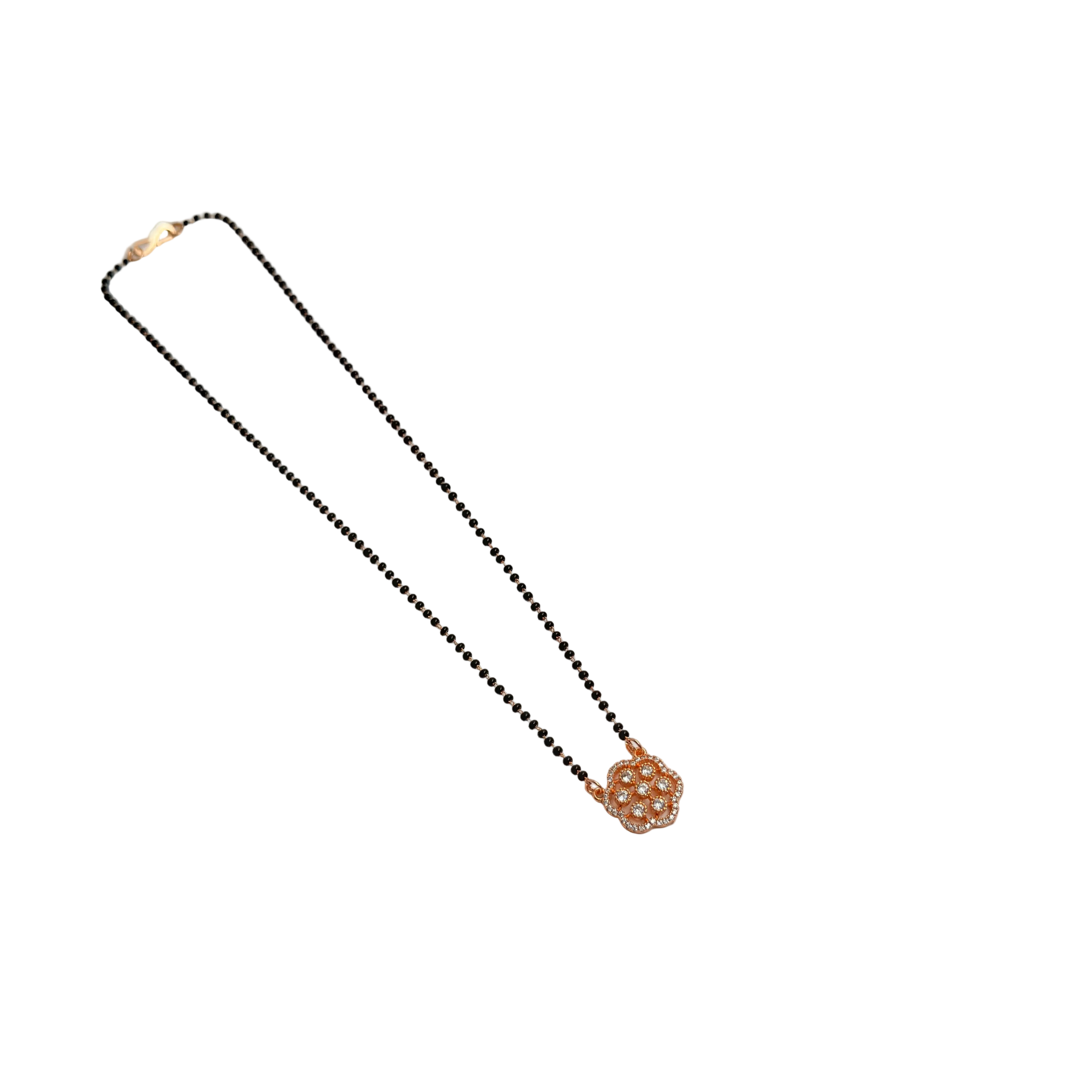 Rose Gold Flower Mandala Cluster Mangalsutra
