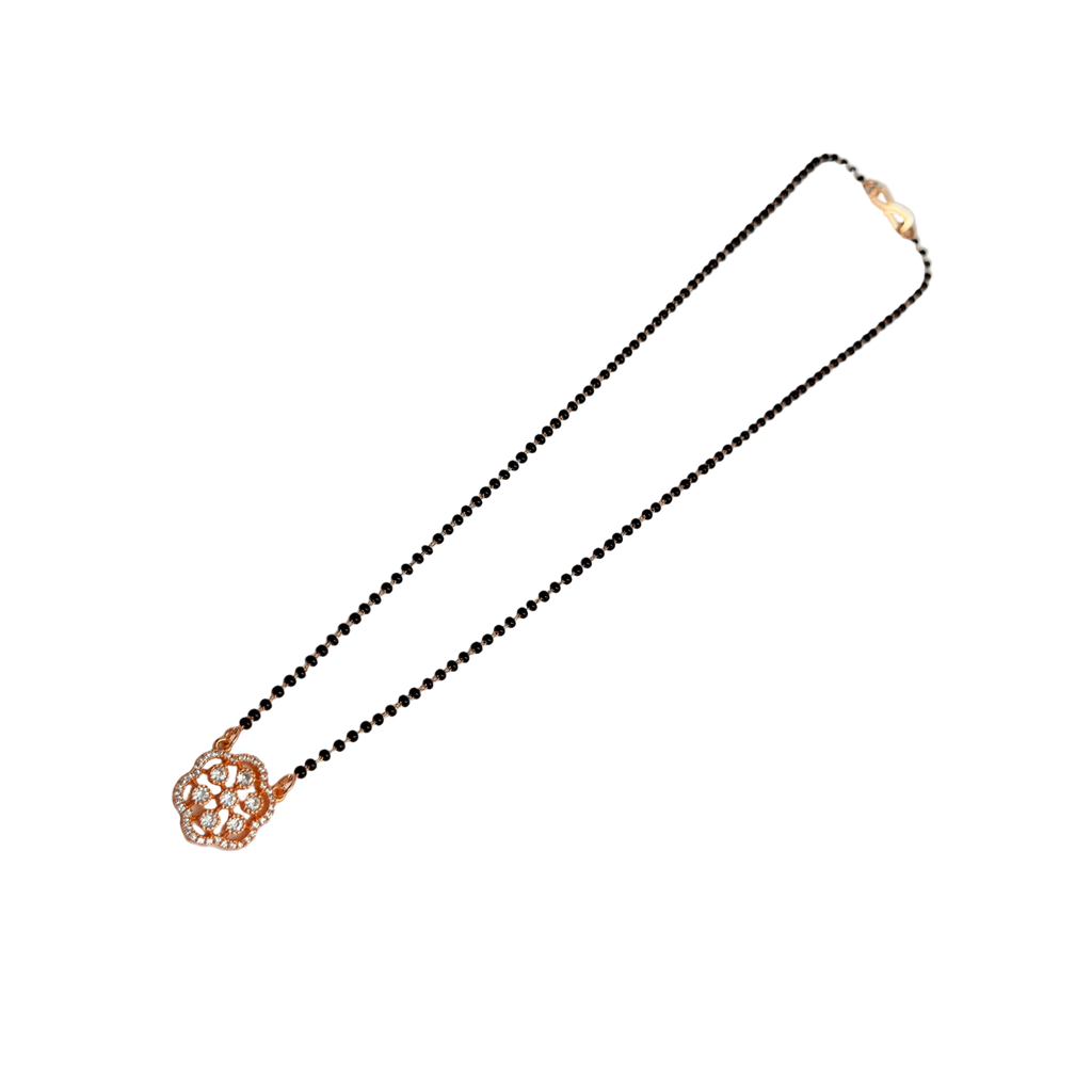 Rose Gold Flower Mandala Cluster Mangalsutra