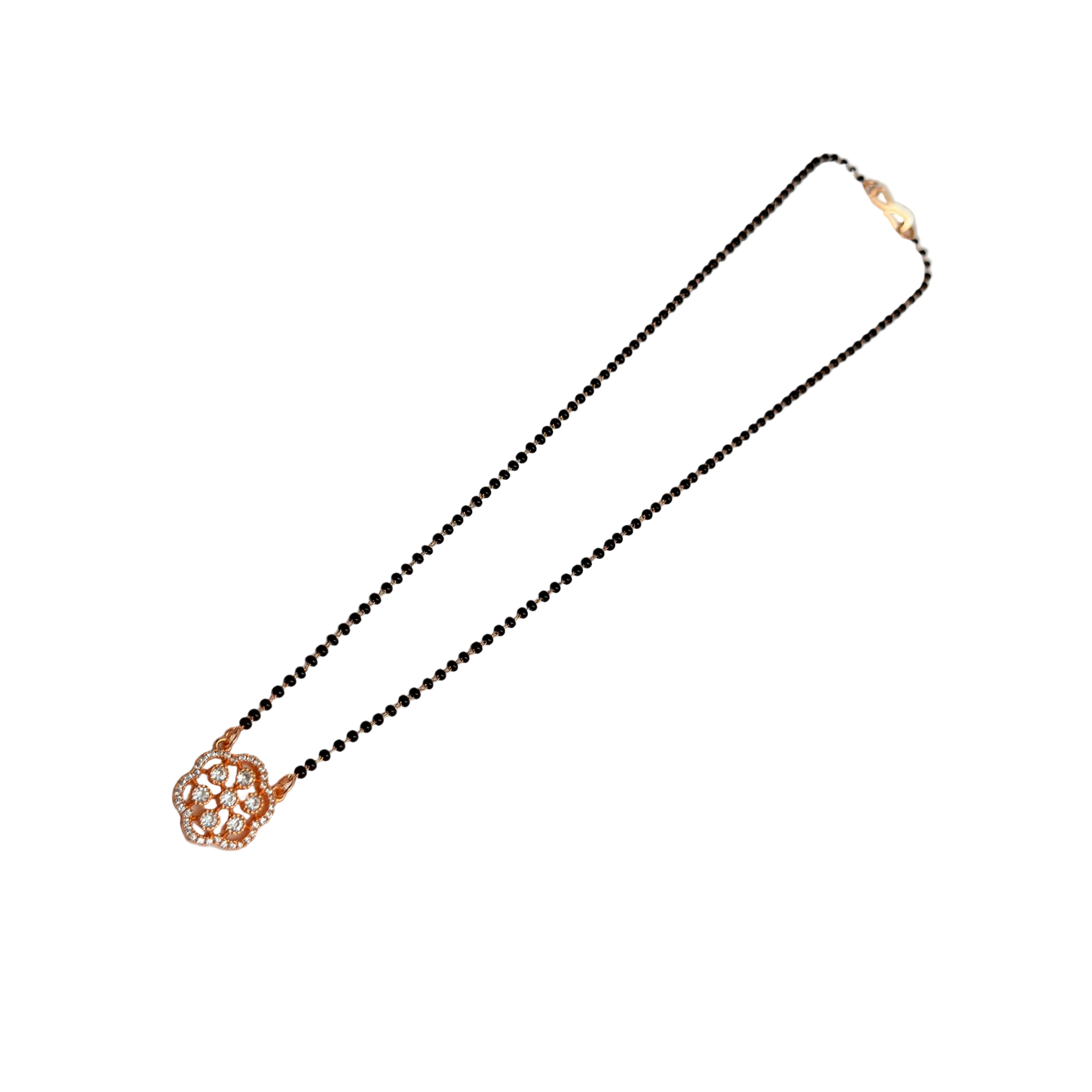 Rose Gold Flower Mandala Cluster Mangalsutra