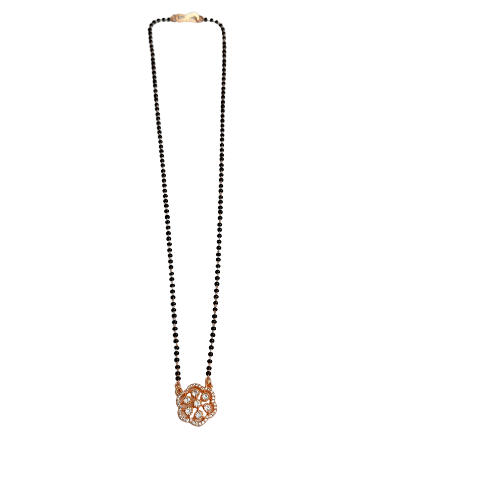 Rose Gold Flower Mandala Cluster Mangalsutra