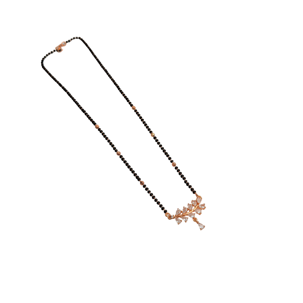 Rose Gold Marquise Leafy Teardrop Mangalsutra