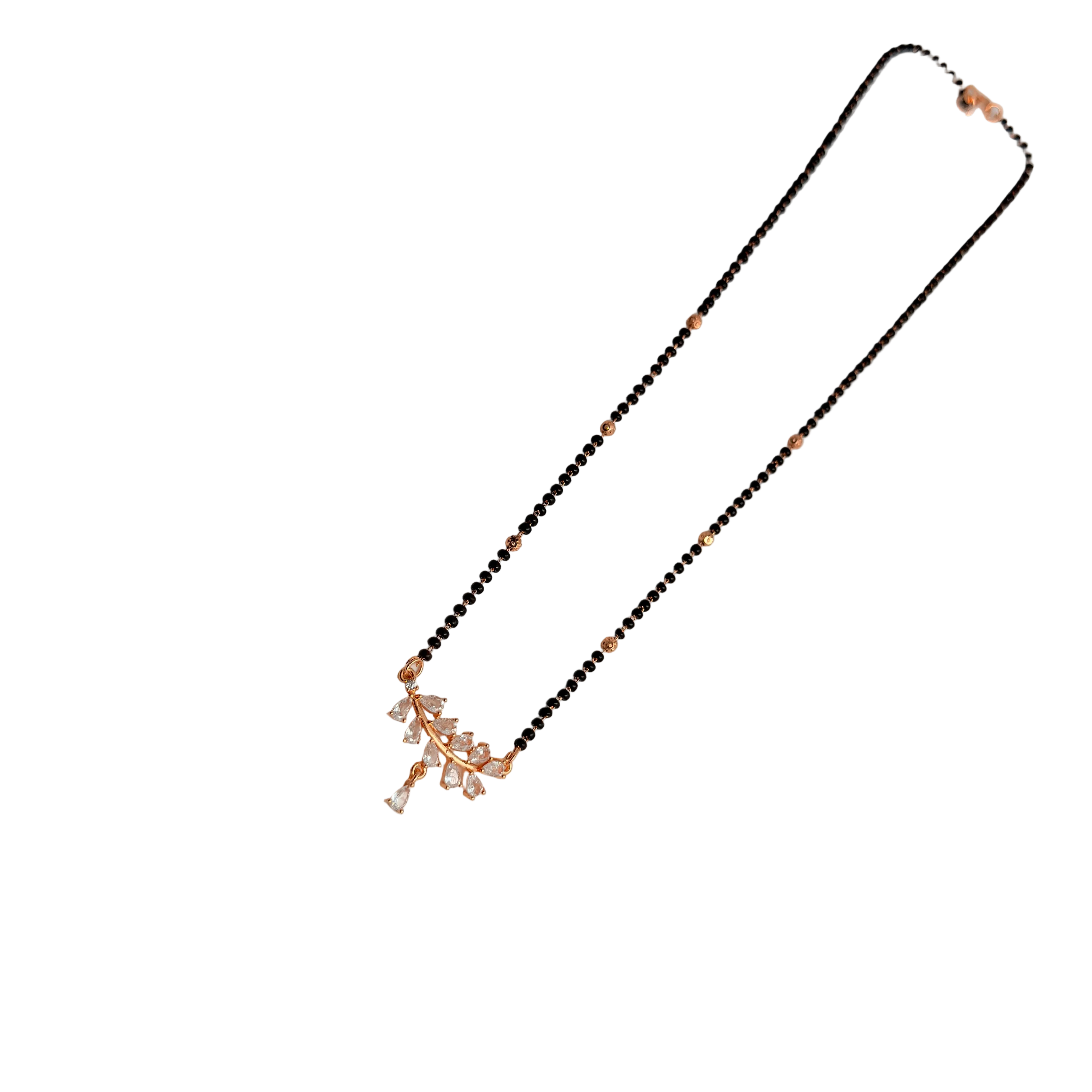 Rose Gold Marquise Leafy Teardrop Mangalsutra