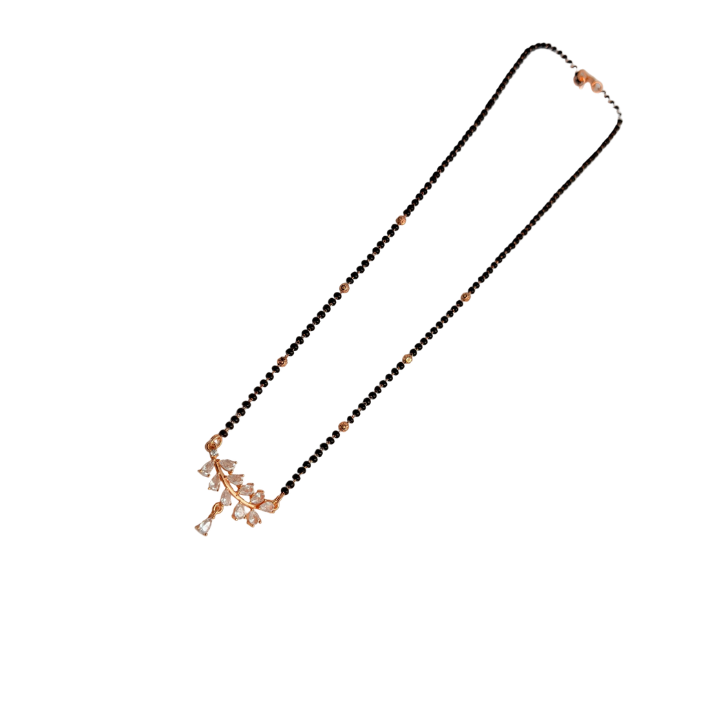 Rose Gold Marquise Leafy Teardrop Mangalsutra