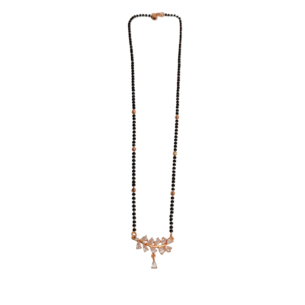 Rose Gold Marquise Leafy Teardrop Mangalsutra