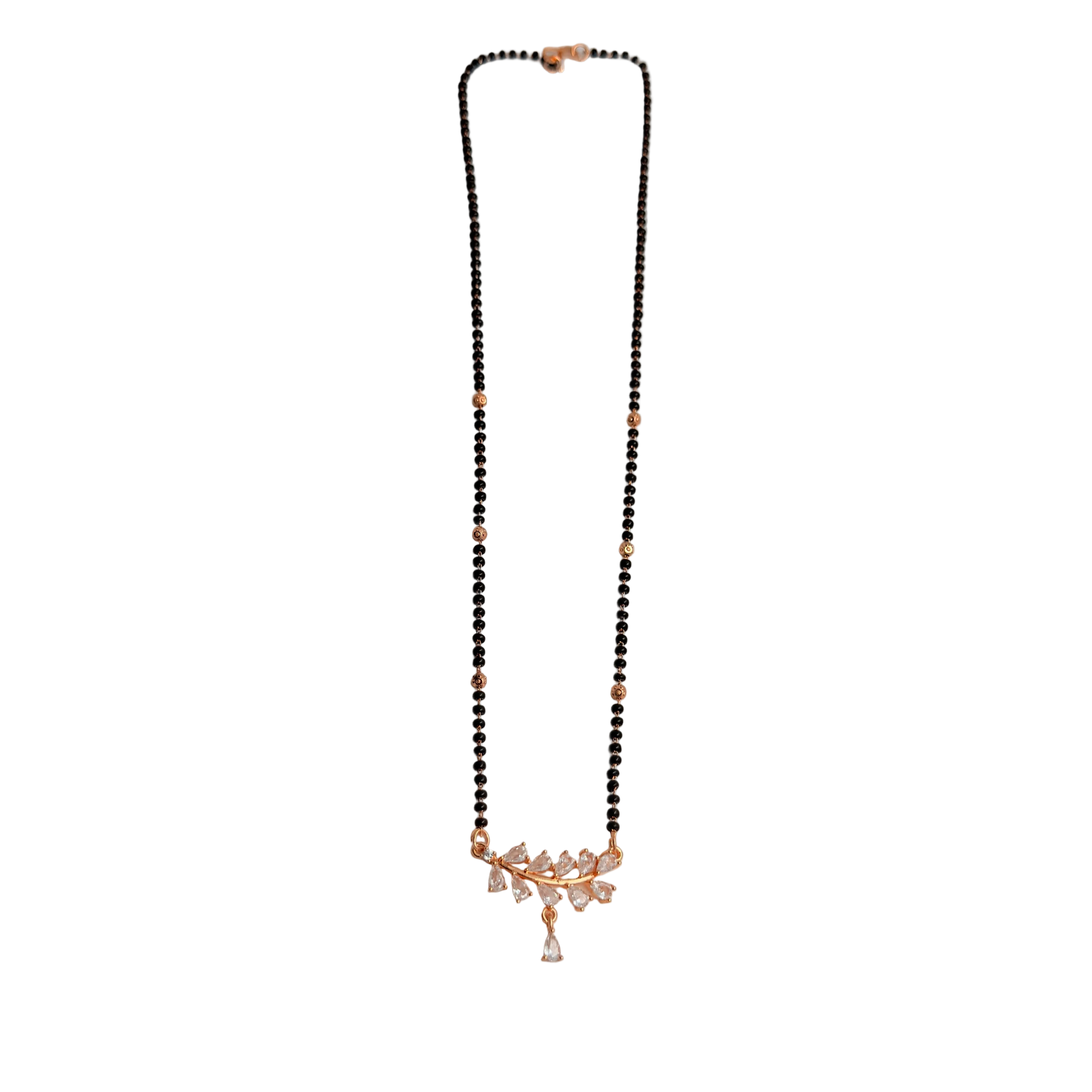 Rose Gold Marquise Leafy Teardrop Mangalsutra