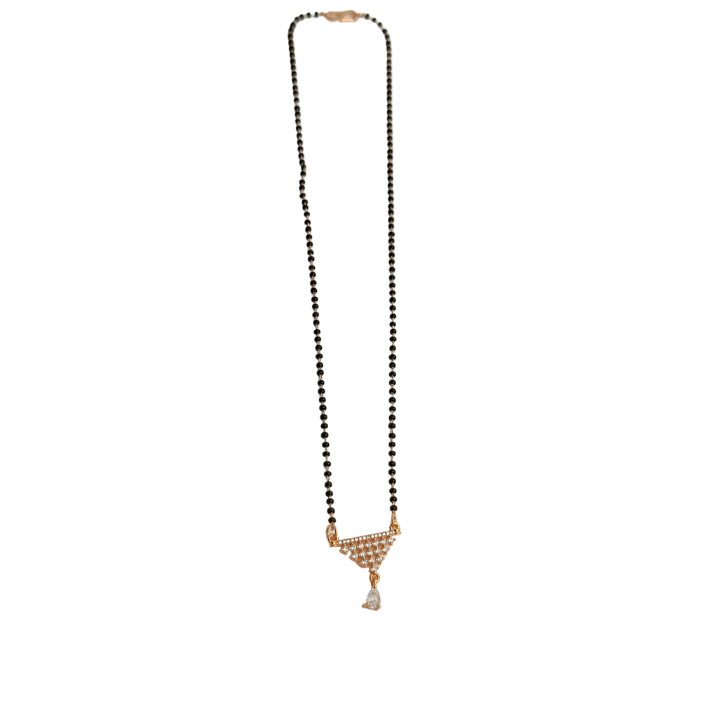 Rose Gold Triangular Geometric Drop Mangalsutra