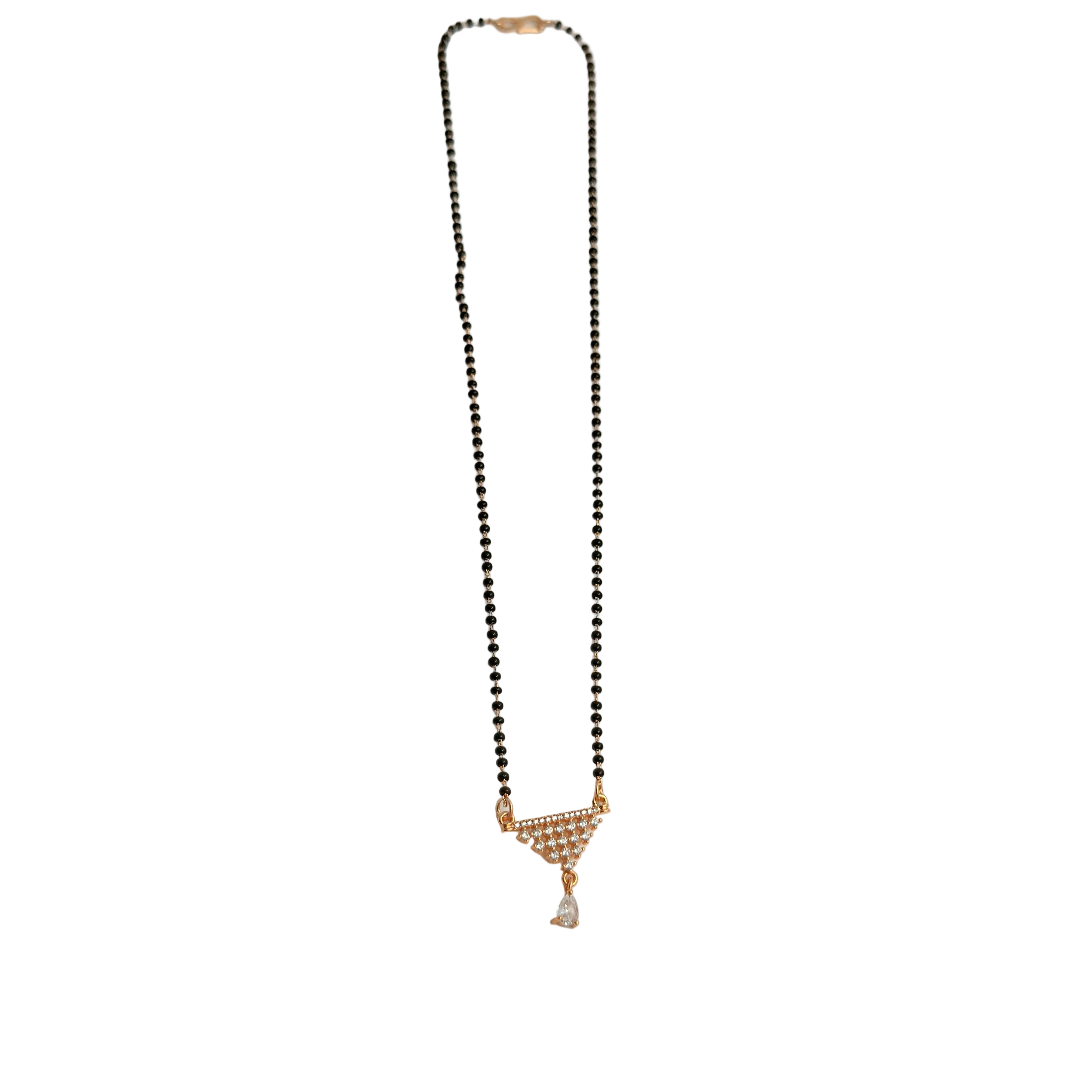 Rose Gold Triangular Geometric Drop Mangalsutra