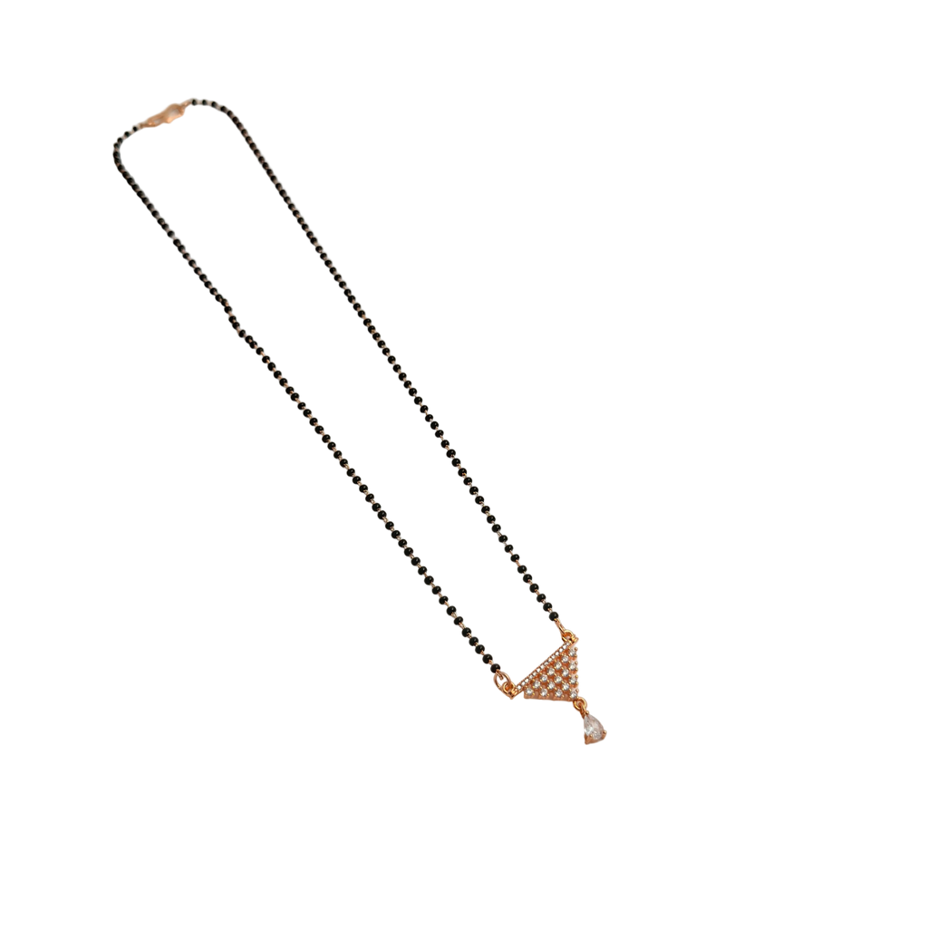 Rose Gold Triangular Geometric Drop Mangalsutra
