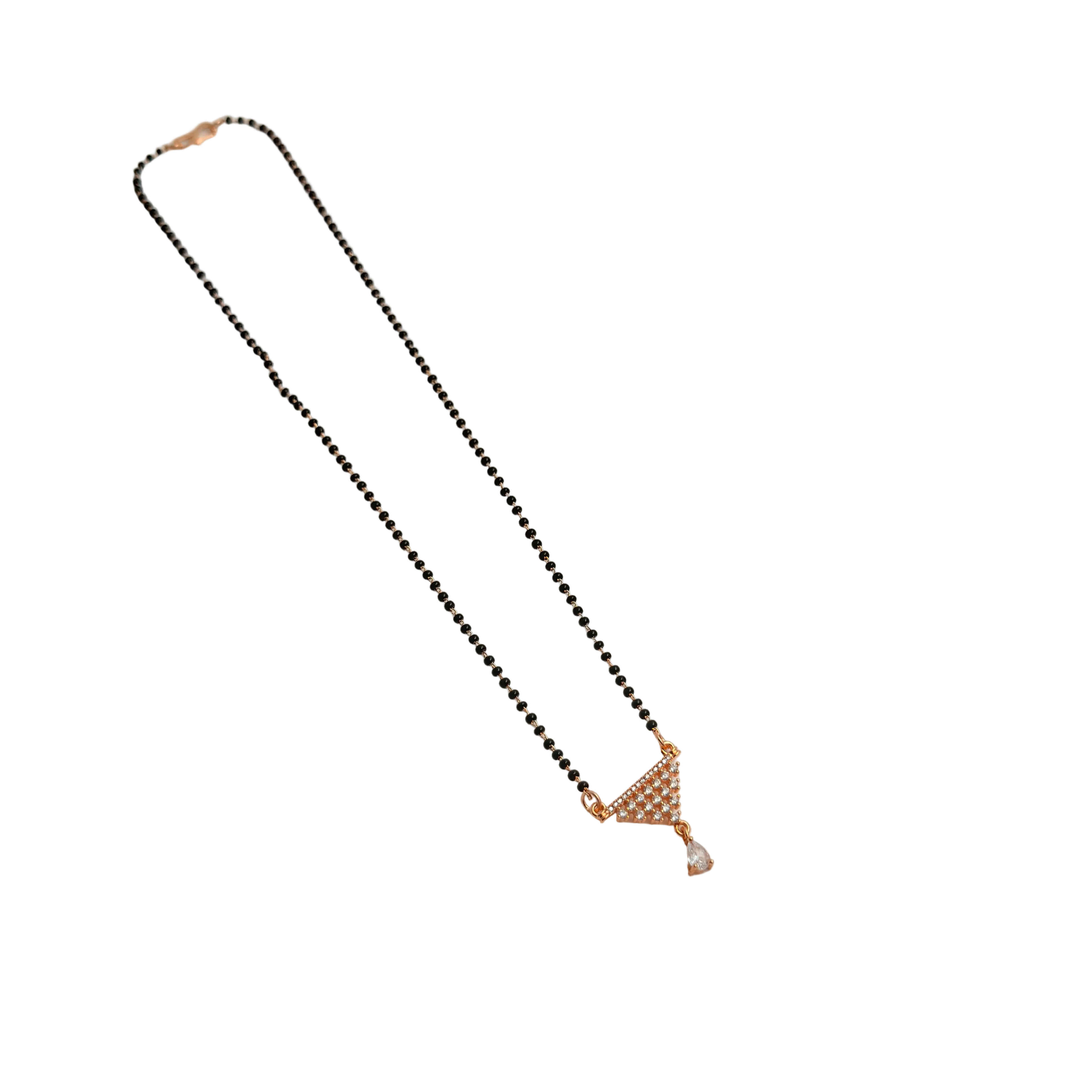 Rose Gold Triangular Geometric Drop Mangalsutra
