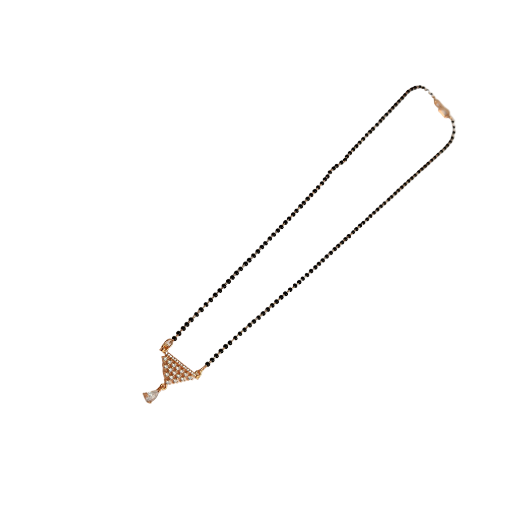 Rose Gold Triangular Geometric Drop Mangalsutra