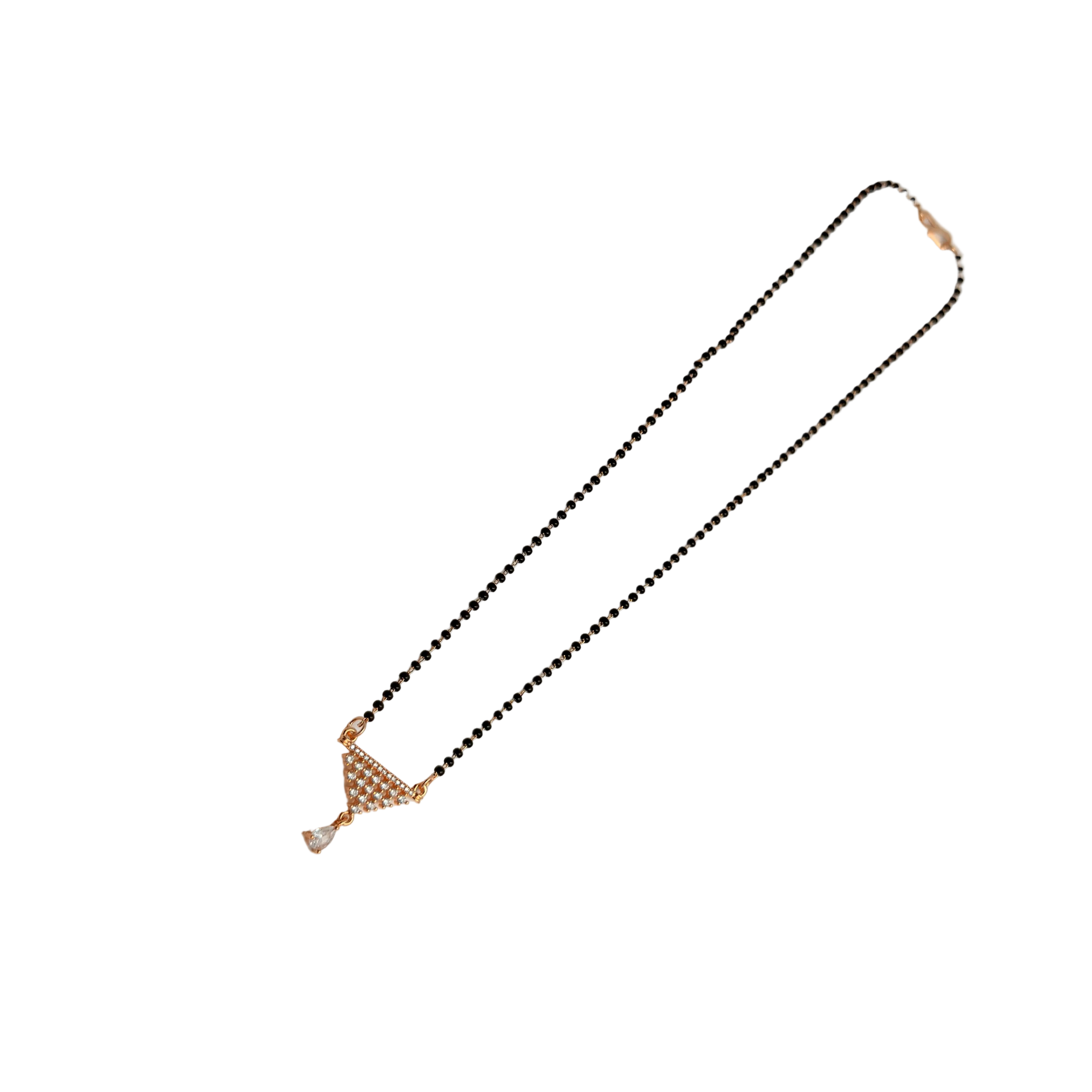 Rose Gold Triangular Geometric Drop Mangalsutra