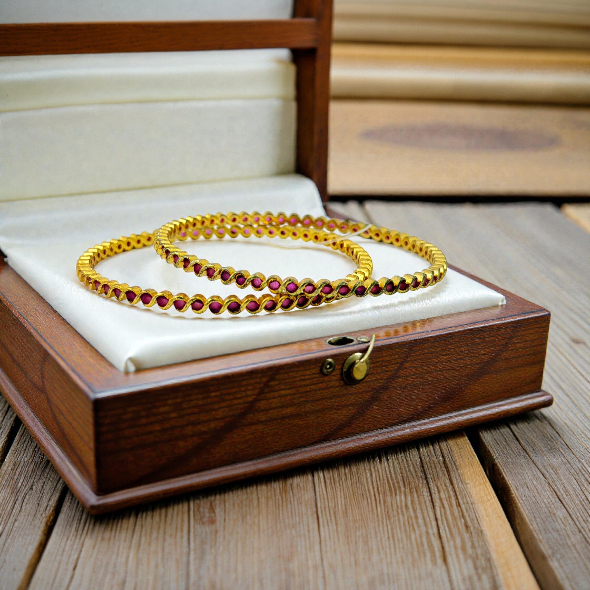 Sonika Red Studded Bangles