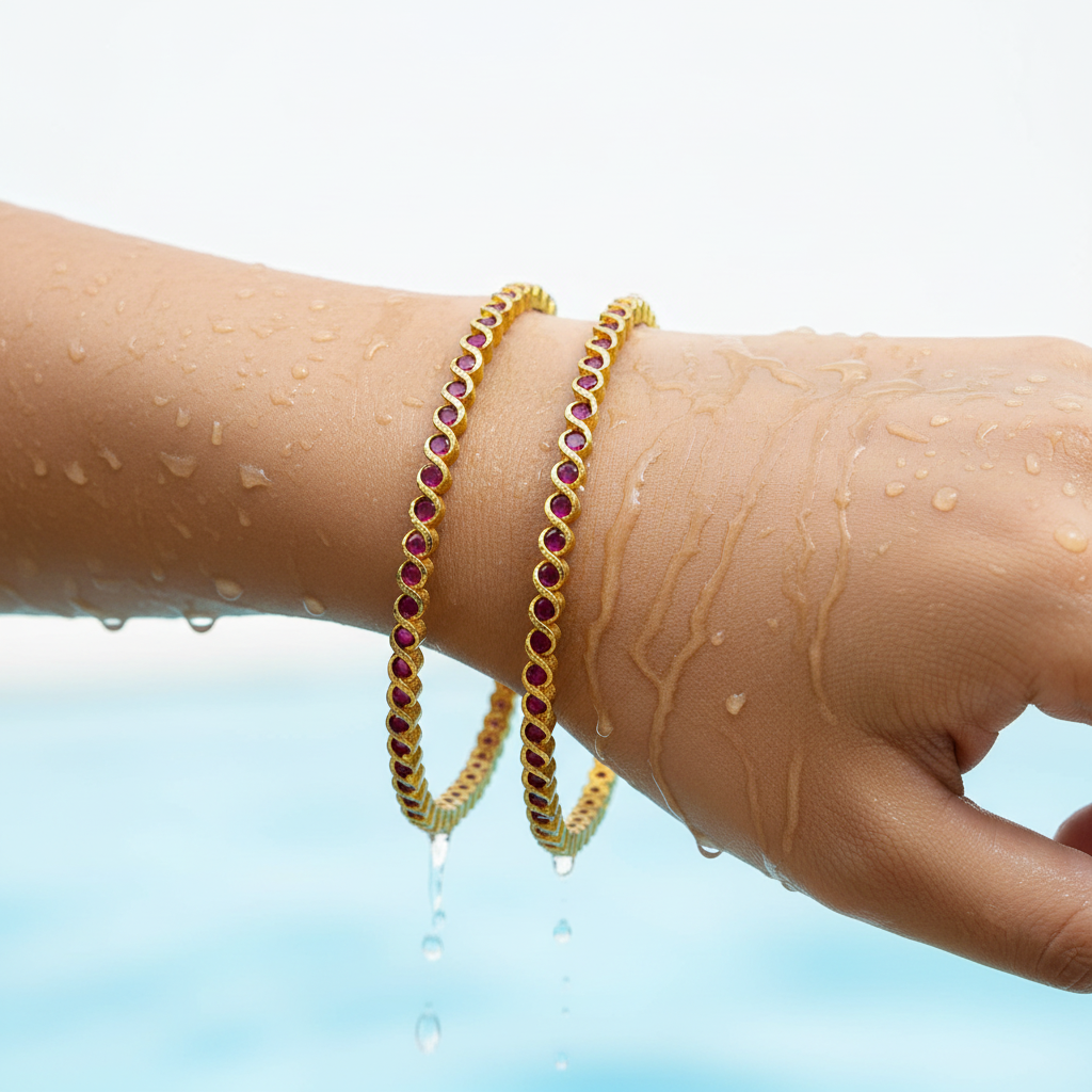 Sonika Red Studded Bangles