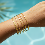 18K Gold Plated Simple Spotted Bangles