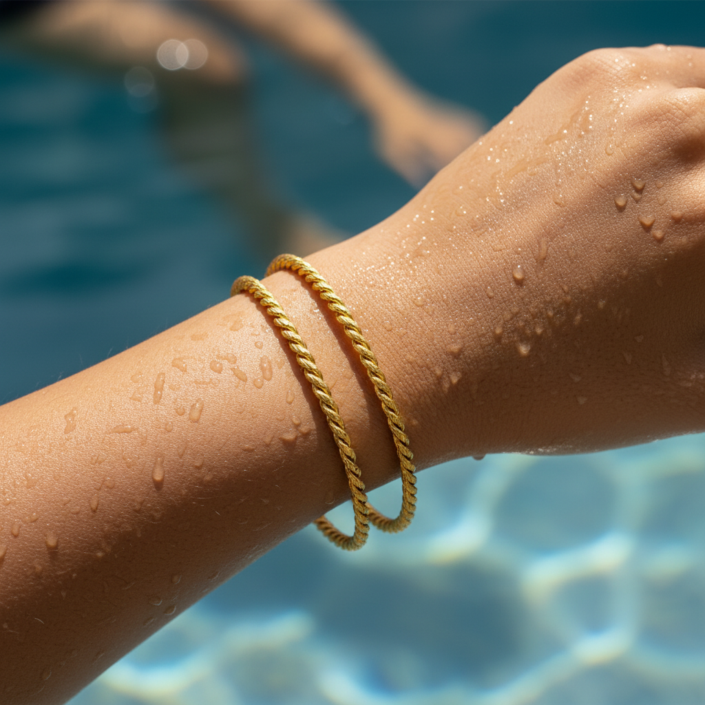 18K Gold Plated Simple Twisted Bangles