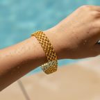 18K GP Solid Mesh Bangles