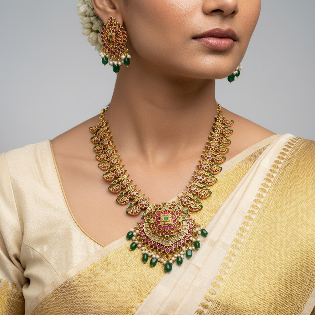 Latha Jadau Kundan Necklace Set