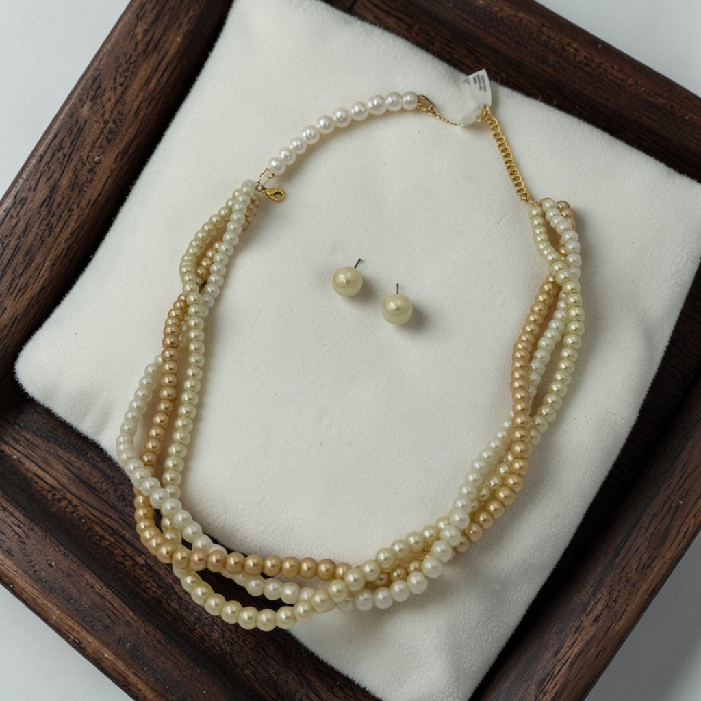 Nautica Pearl Necklace Set