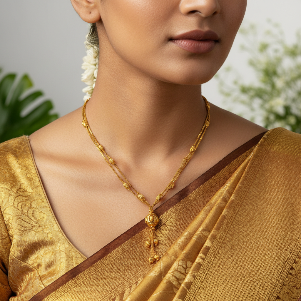 ✨ "Bindu Pallav" Gold Necklace ✨