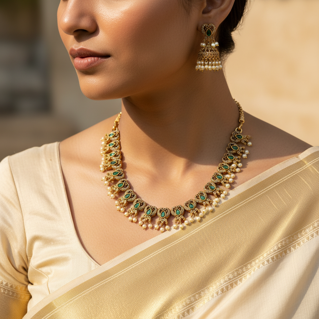 Saraswati Haar Necklace Set