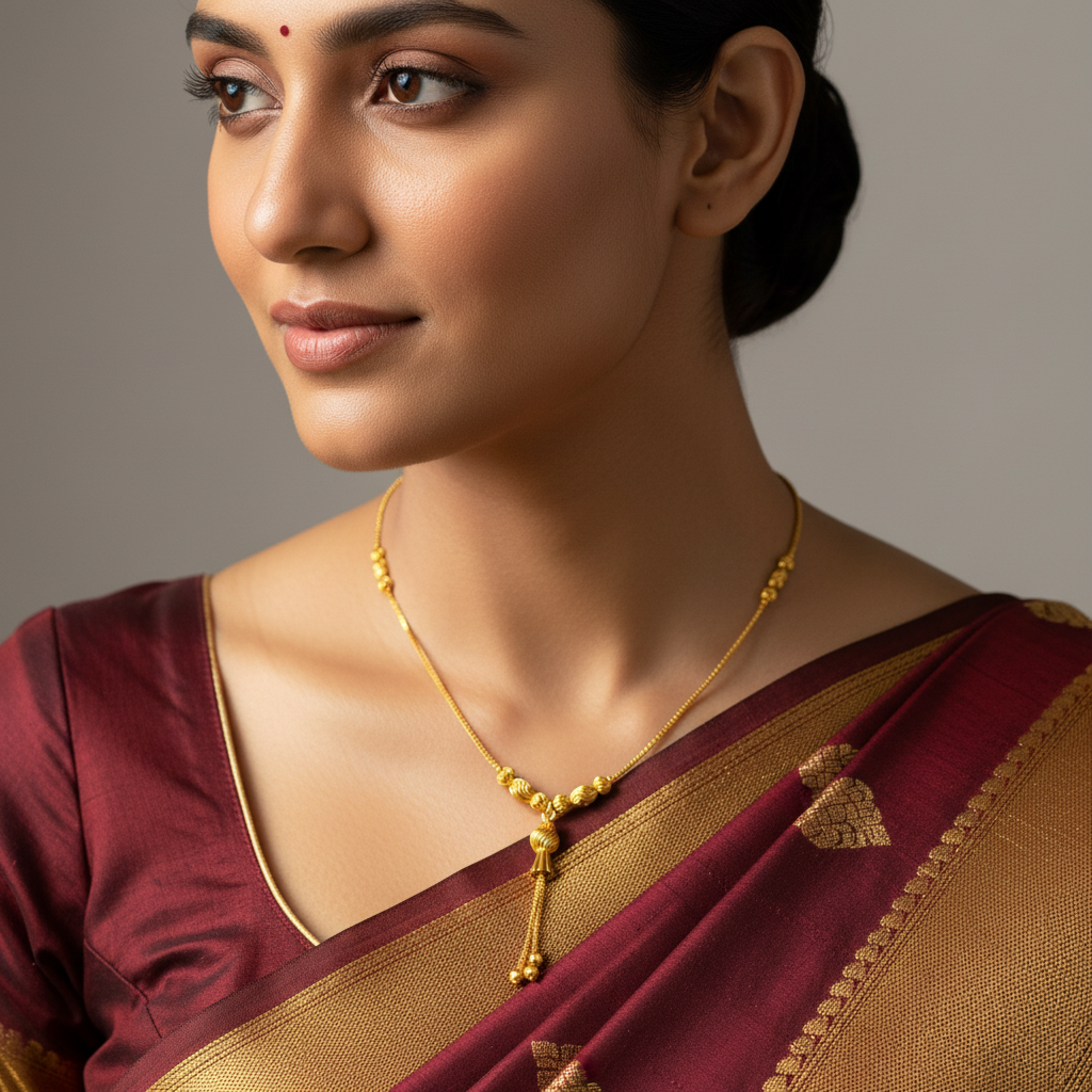 💝 "Alaka Pallav" Gold Necklace 💝