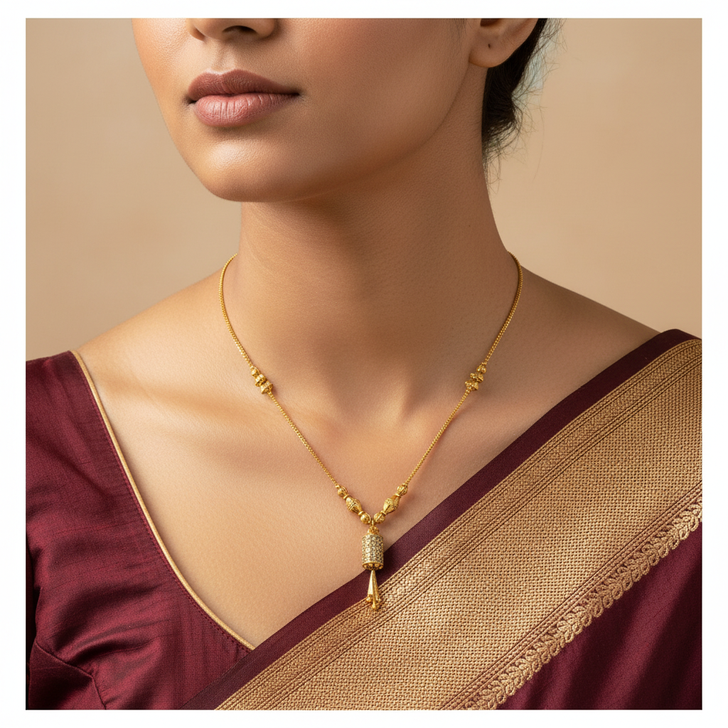 💗 "Ratna Bindu Pallav" Gold Necklace 💗