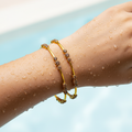 Crimson Cluster Gold Bangle Set