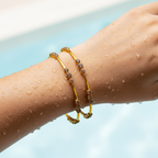 Crimson Cluster Gold Bangle Set