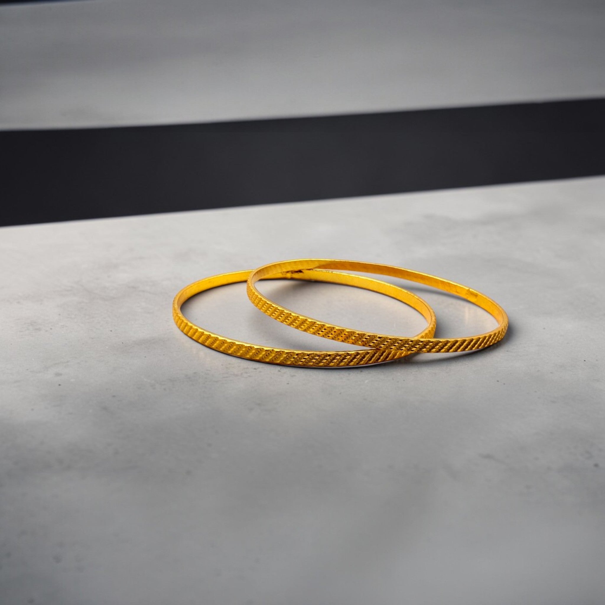Classic Texture Gold Bangle Set