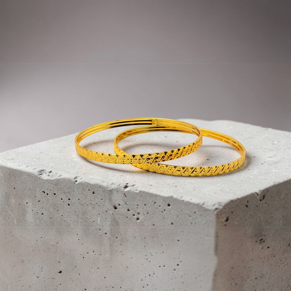 Lustre Line Gold Bangle Set