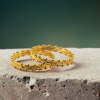 ✨ "Ratna Pankhi" 18K Gold Bangle Set ✨