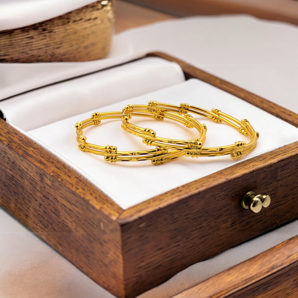 ✨ "Triveni Kangan" 18K Bangle Set ✨