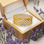 Lattice Luxe Gold Cuff Bangle