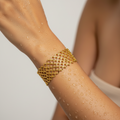 Lattice Luxe Gold Cuff Bangle