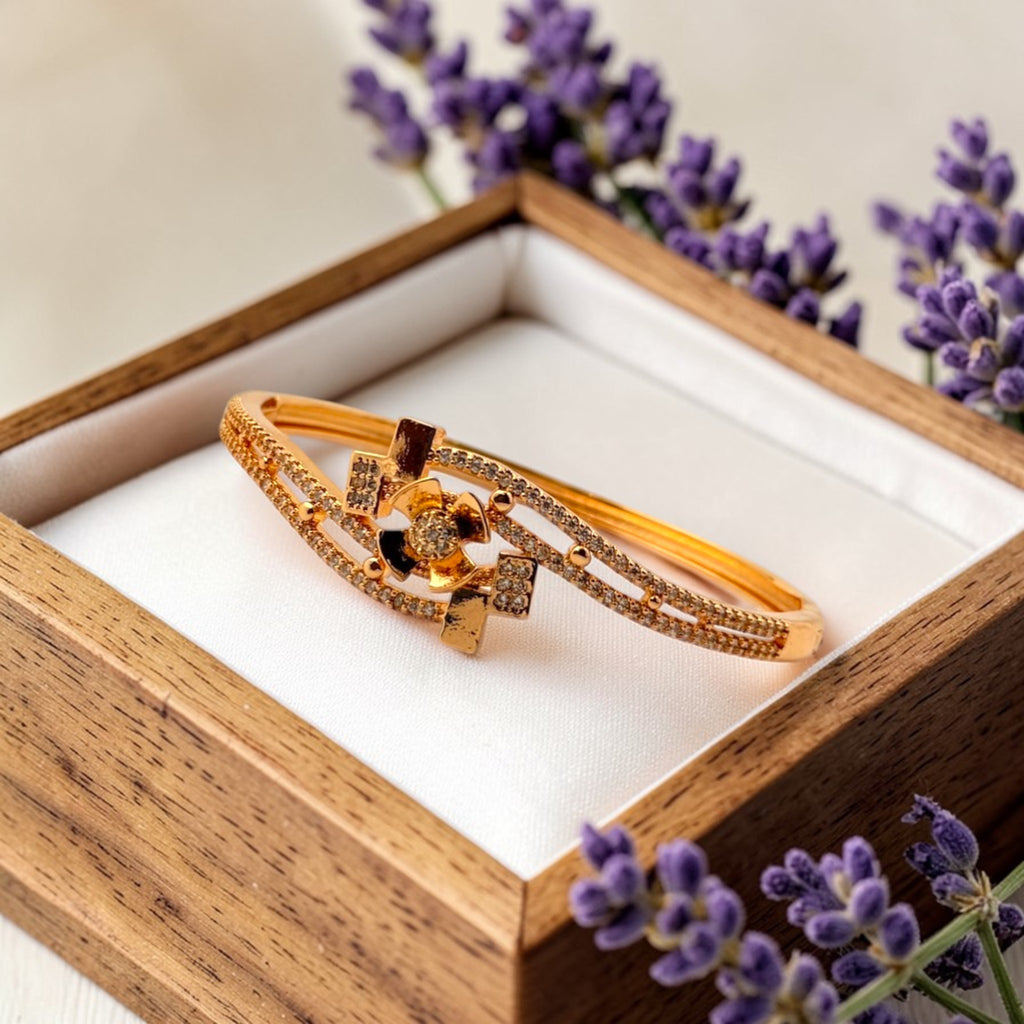 Aurora Bloom Rose Gold Kada Bracelet