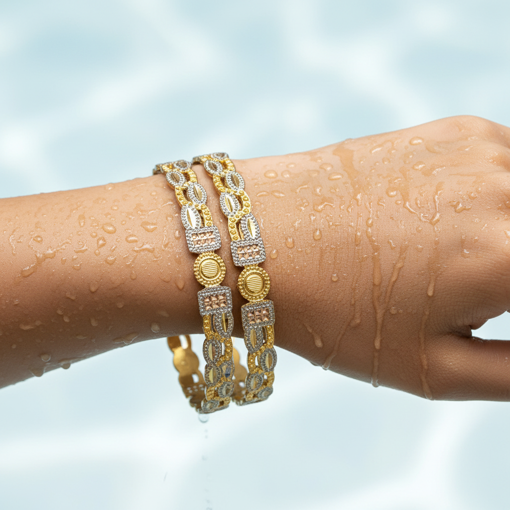 🩵 "Triveni Sangam" Bangle Set 🩵