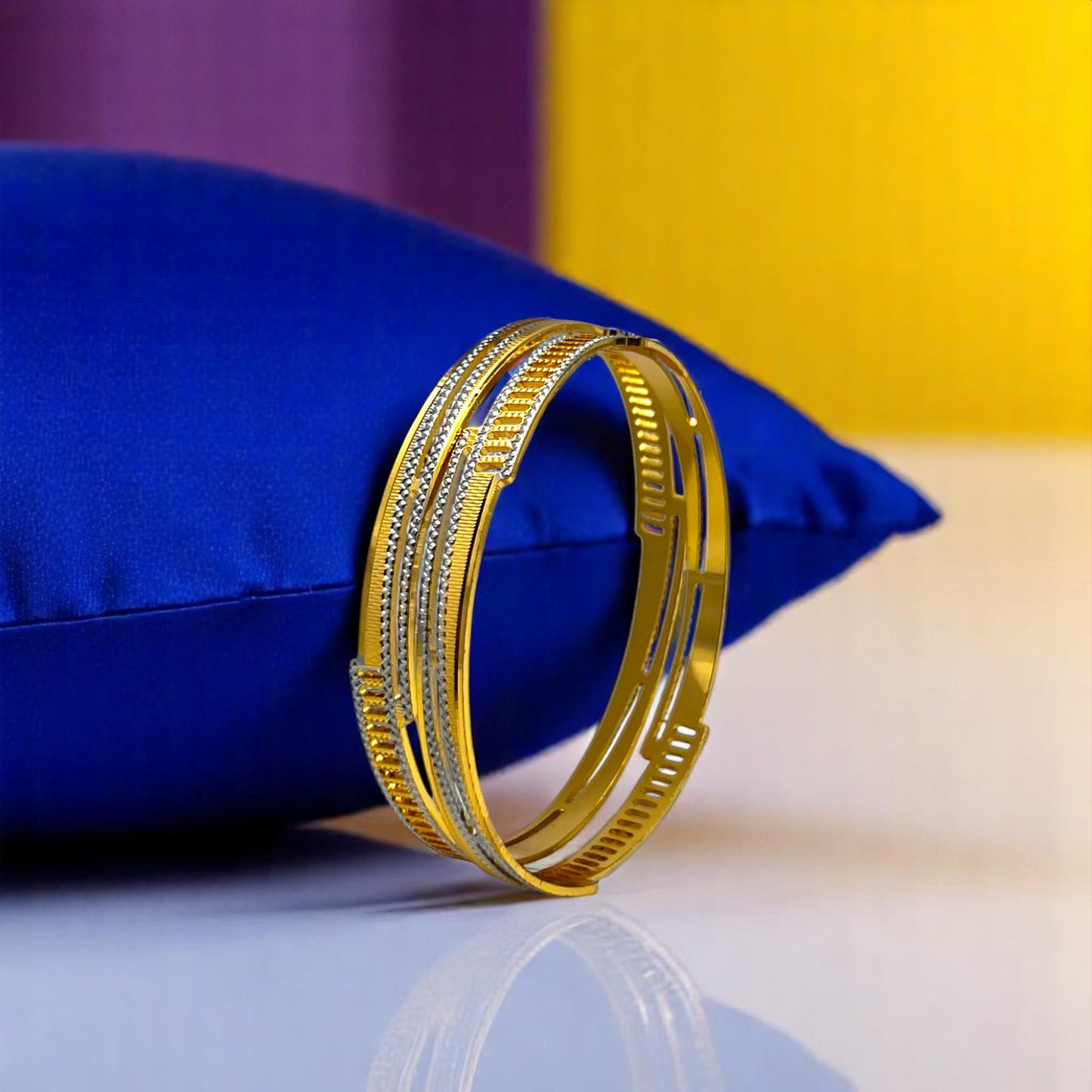 💗 "Indradhanush" Rhodium Bangle Set 💗