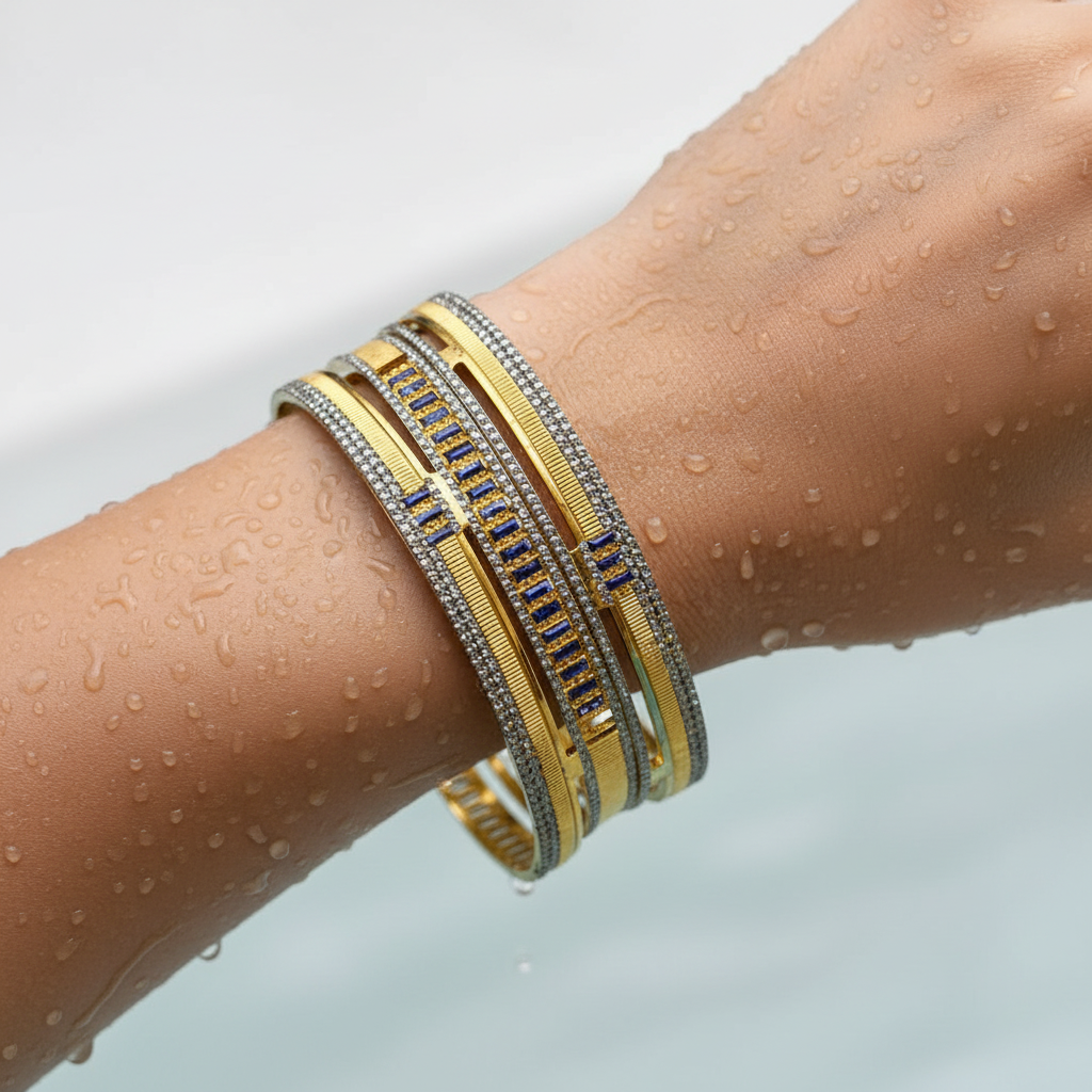 💗 "Indradhanush" Rhodium Bangle Set 💗