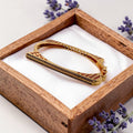Sleek Crystal Line Gold Kada Bracelet
