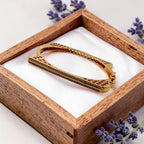Sleek Crystal Line Gold Kada Bracelet