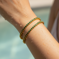 Emerald Twist Gold Bangle Set