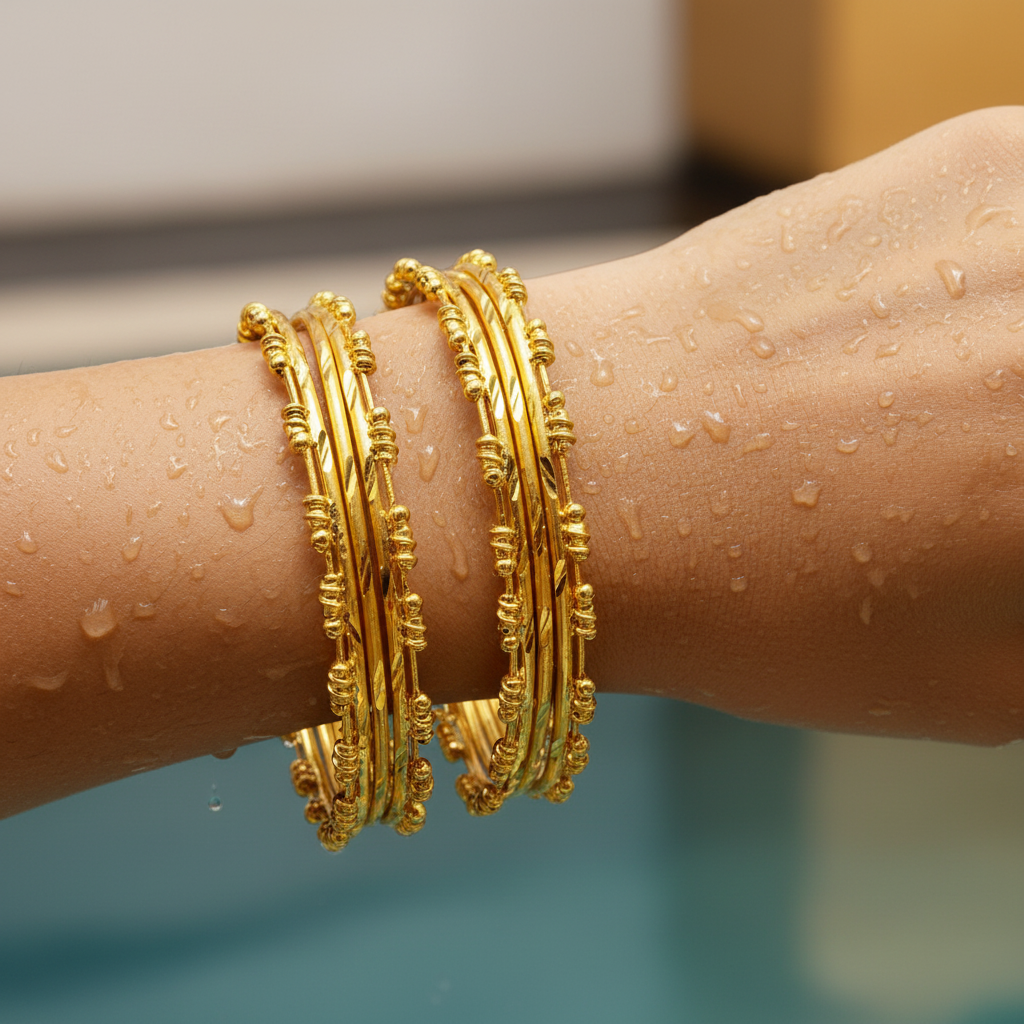 ✨ "Swarna Tarang" 18K Bangle Set ✨