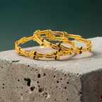 💛💚❤️ "Manasa Bandhan" 18K Gold Bangle Set ❤️💚💛